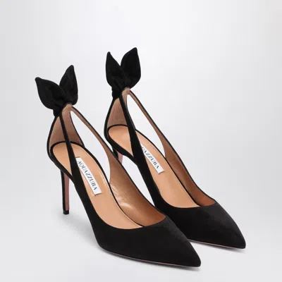 AQUAZZURA AQUAZZURA BLACK SUEDE DENEUVE PUMPS
