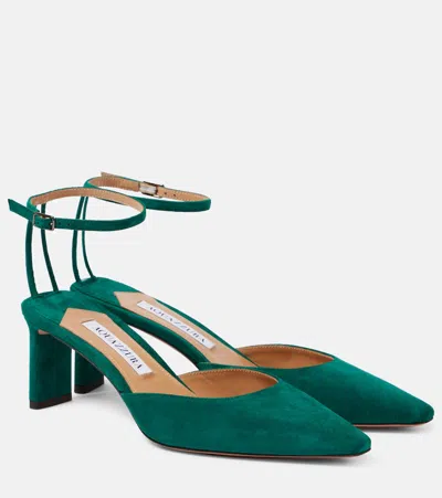 Aquazzura Blade 65 Suede Pumps In Green