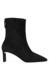 Aquazzura Black Ankle Boots With Blade Heel In Suede Woman In Black