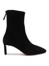 Aquazzura Black Ankle Boots With Blade Heel In Suede Woman In Black