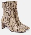 Aquazzura Blade Snake-effect Leather Ankle Boots In Multicoloured