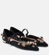 Aquazzura Bloom Embellished Ballet Flats In Black