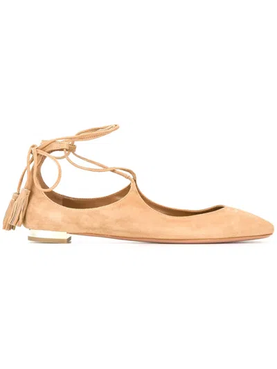 Aquazzura 'boheme' Ballerina Shoes In Neutral