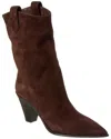 Aquazzura 80mm Suede Leather Cowboy Boots In Brown