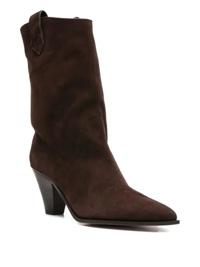Aquazzura Boogie Cowboy Bootie In Brown