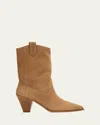 Aquazzura Boogie Suede Cowboy Booties In Brown