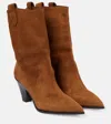 Aquazzura Boogie Suede Cowboy Boots In Cinnamon