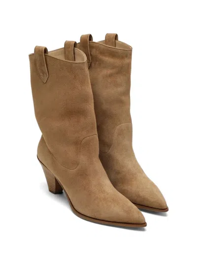 Aquazzura Boogie Texan Boots In Brown