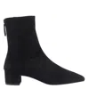 Aquazzura Pointed Toe Suede Ankle Boots With Block Heel