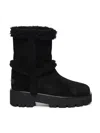 Aquazzura Teddi Shearling-trimmed Suede Boots In Black