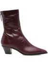 Aquazzura Ankle Boot With Cone Heel And Pointed Toe In Red
