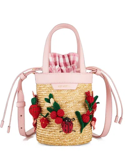 Aquazzura Botanica Mini Bucket In Pink