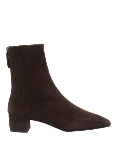 AQUAZZURA DARK BROWN SAINT HONORE BOOTIES