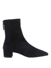 Aquazzura Pointed Toe Suede Ankle Boots With Block Heel In Black