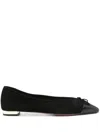 Aquazzura Bow-detail Ballet Flats In Black