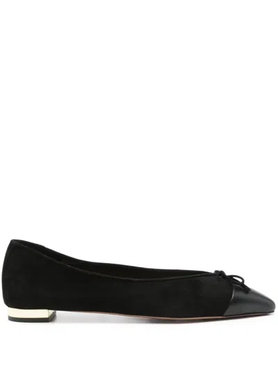 Aquazzura Bow-detail Ballet Flats In Black