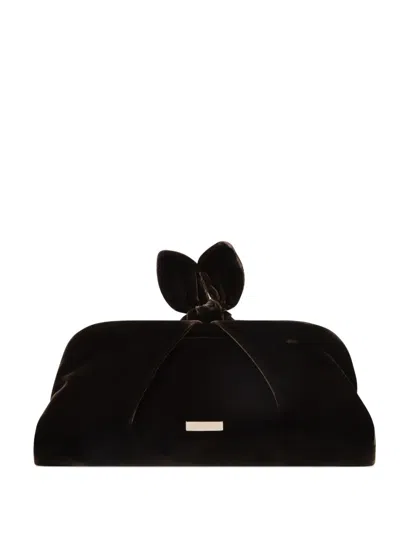 Aquazzura Bow Detail Clutch Bag In Brown