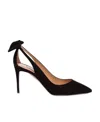 Aquazzura Bow Tie 105mm Leather Pumps In Black