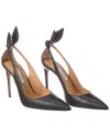 Aquazzura Black Leather Bow Tie Pump 105 Pumps In Black