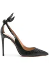 Aquazzura Black Leather Bow Tie Pump 105 Pumps In Black
