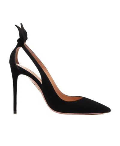 AQUAZZURA AQUAZZURA BOW TIE POINTED TOE SLINGBACK PUMPS