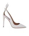 Aquazzura Bow Tie 105 Cutout Leather Pumps In White
