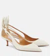 Aquazzura Bow Tie 50mm Leather Pumps In Weiss