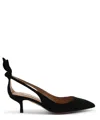 Aquazzura 50 Bow-tie Suede Pumps In Black