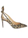 Aquazzura Bow Tie 85 Leopard-print Pumps In Caramel