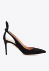 Aquazzura Bow Tie 105mm Leather Pumps