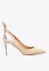 Aquazzura Bow Tie 85 Suede Pumps