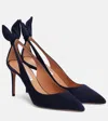 Aquazzura Bow Tie Pointed Toe Pump In Blue