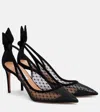 Aquazzura Transparent Mesh Pointed Toe Pumps With Bow