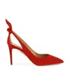 Aquazzura Bow Tie 85 Suede Pumps In Red