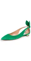 Aquazzura Bow Tie Ballet Flats Rich Emerald In Rich Emerald