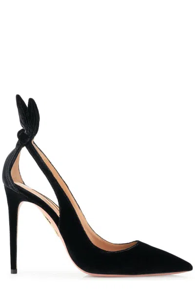 AQUAZZURA BOW-TIE DETAIL PUMPS
