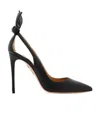Aquazzura Black Leather Bow Tie Pump 105 Pumps In Black