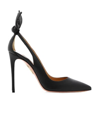 AQUAZZURA AQUAZZURA POINTED TOE BOW TIE PUMPS