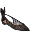 Aquazzura 10mm Bow Tie Crystal & Tulle Flats