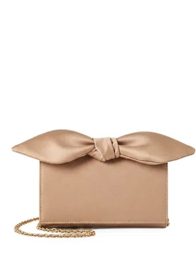 Aquazzura Bow Tie Mini Clutch Bag In Nude