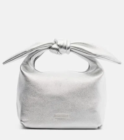 Aquazzura Bow Tie Mini Leather Top-handle Bag In White