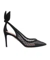 Aquazzura Transparent Mesh Pointed Toe Pumps With Bow
