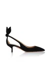 Aquazzura 50 Bow-tie Suede Pumps