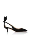 Aquazzura 50 Bow-tie Suede Pumps