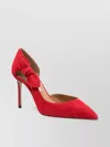 Aquazzura Very Bow Tie 105 Suede Point-toe Pumps