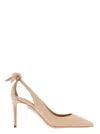 Aquazzura Bow Tie 85 Pumps With Cut-out Design In Beige