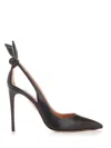 Aquazzura Bow Tie Pump 85 In Camoscio Colore Nero In Black