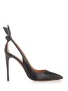 Aquazzura Black Leather Bow Tie Pump 105 Pumps