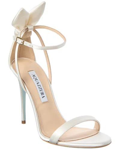Aquazzura Bow Tie Satin Sandal In Neutral