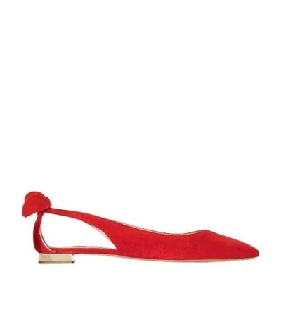 AQUAZZURA BOW TIE SUEDE BALLERINAS